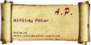 Alföldy Péter névjegykártya